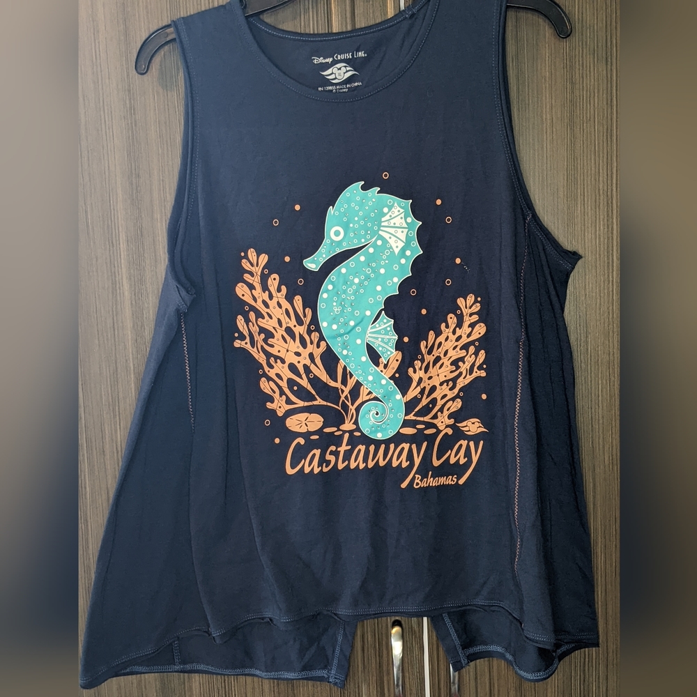 Disney Cruise Line Castaway Bay Bahamas Navy Blue Tank Top, XL